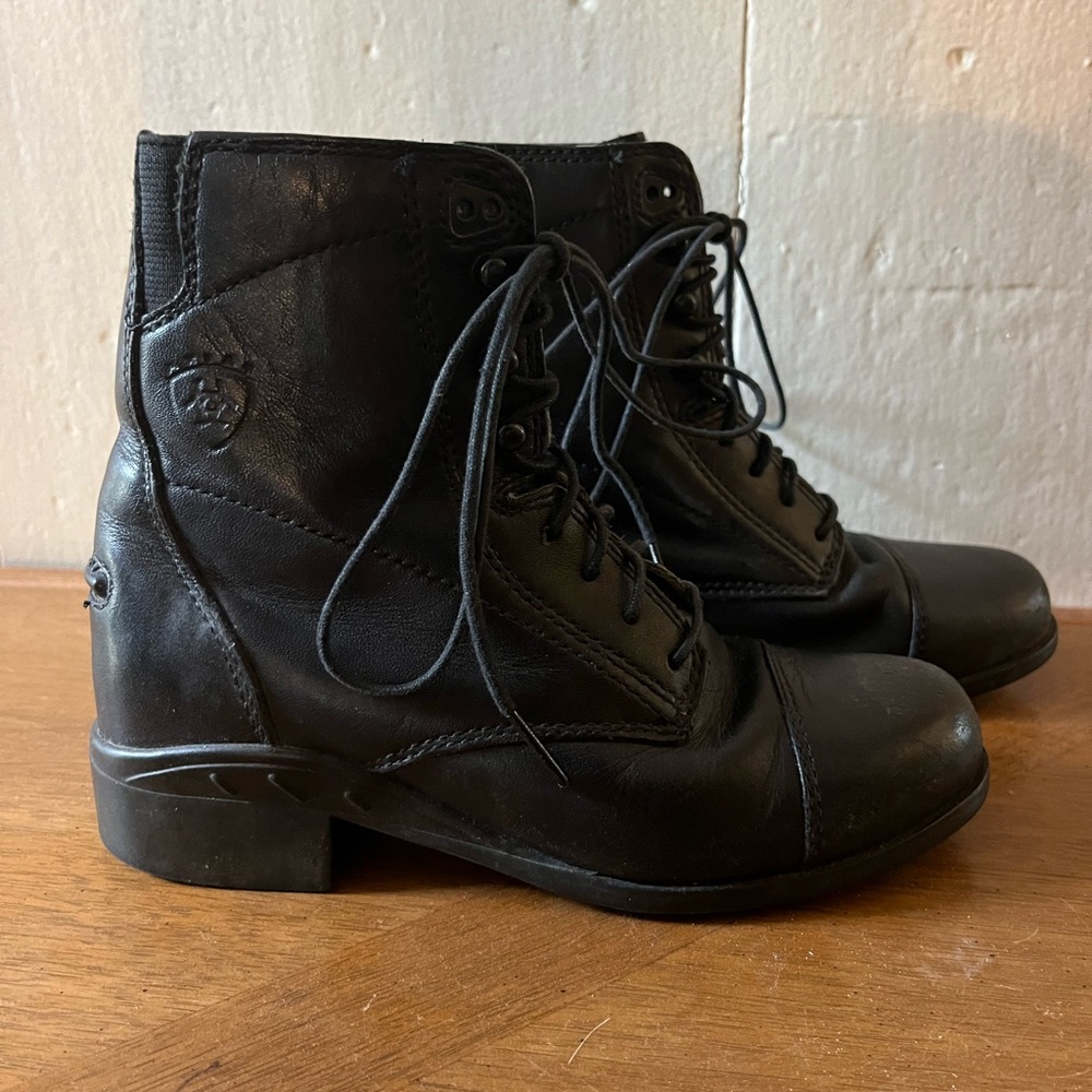 Ariat Black Paddock Boots, Child Size 12